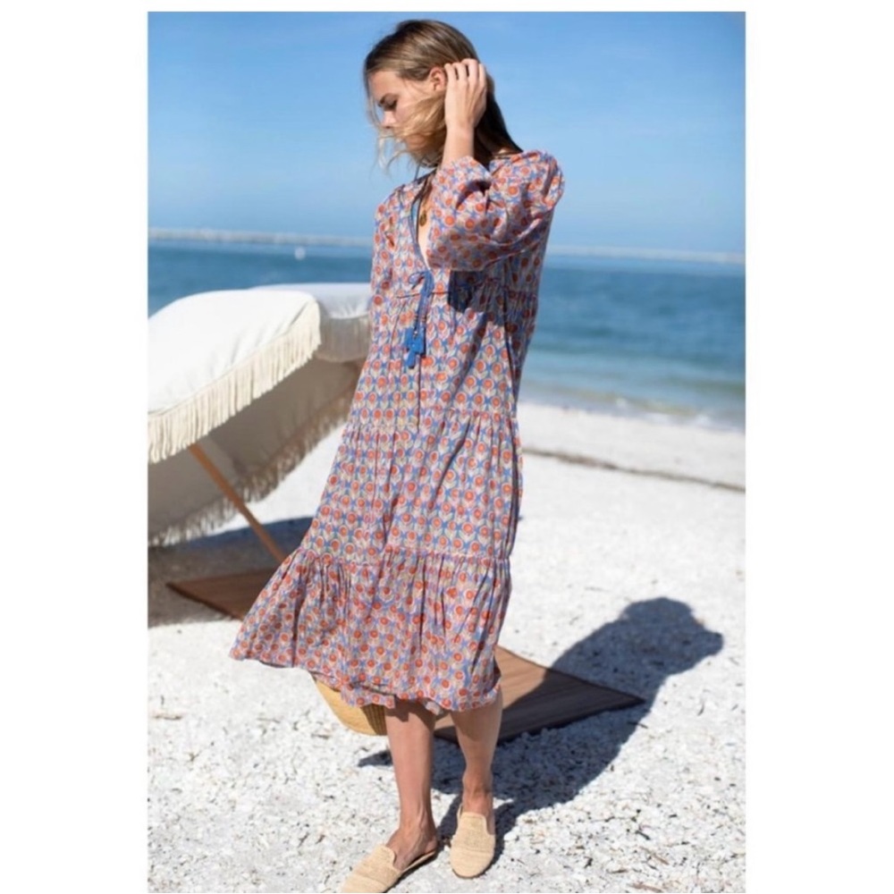 Emerson Fry India Collection Heirloom Dress in Wednesday Flowers Blue